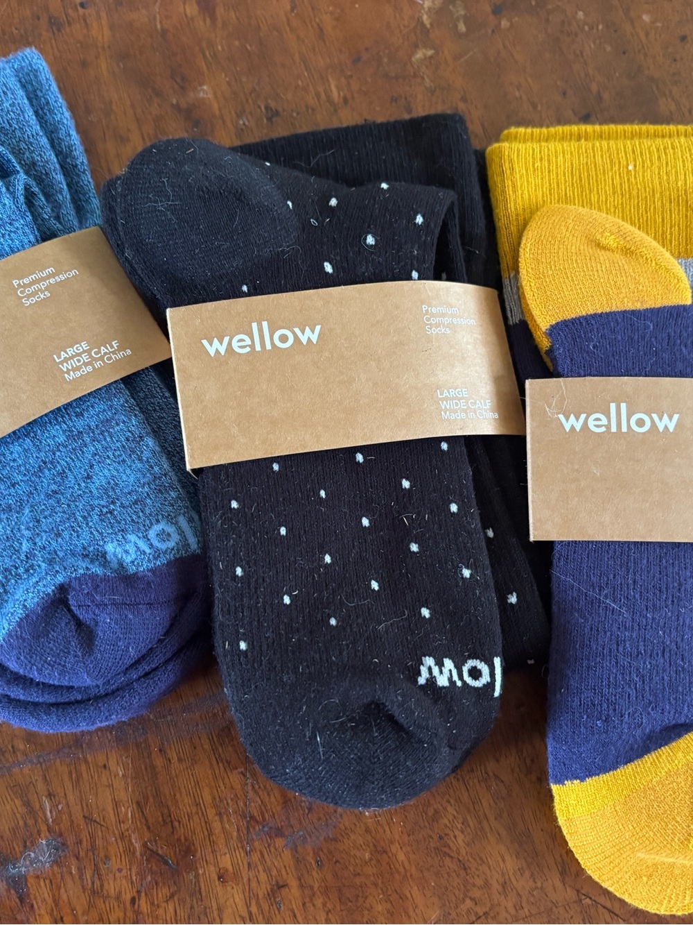 Wellow Bamboo Compression Socks 3 Pack Large Wide Calf